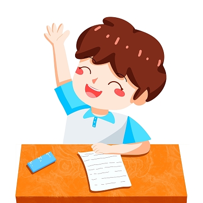 学生举手卡通开学季上课认真学习png素材开学季上课元素